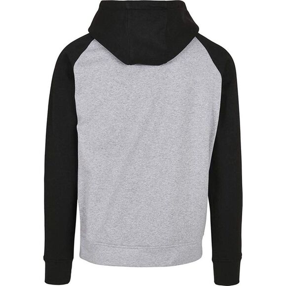 Build Your Brand Mens BasicHoodie / Heather Grey/Black